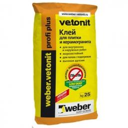 Клей для Weber.Vetonit Profi Plus для плитки и керамогранита для наружных и внутренних работ 25 кг