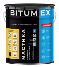 Мастика битумно-полимерная Bitumex кровельная и гидроизоляционная, 5кг