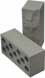Кирпич лицевой силикатный Серый рустированный полнотелый утолщенный
