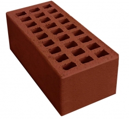 Кирпич лицевой керамический Красный пустотелый утолщенный