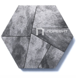 Тротуарная плитка Поревит Мозаика Антрацит 80 мм 6 плит