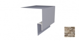 Планка откосная сложная Первая Кровельная «Брус» 75х150 (декоративно-полимерное покрытие) 3м камень