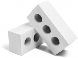 Кирпич лицевой силикатный Светло-серый пустотелый утолщенный