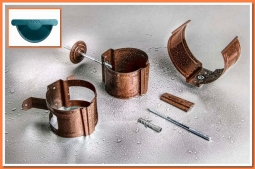 Держатель трубы Nika, на кирпич RAL5021 Бирюза