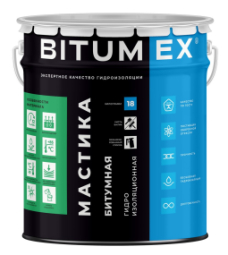 Мастика битумная Bitumex гидроизоляционная, 18кг
