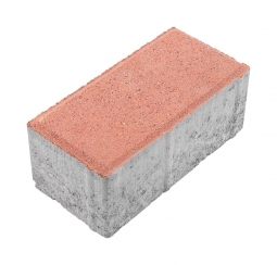 Тротуарная плитка Берит Прямоугольник Красная 200х100х80 на белом цементе