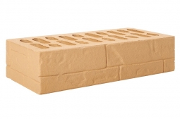 Кирпич лицевой керамический Солома «Ломаный камень» пустотелый одинарный