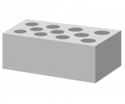 Кирпич лицевой силикатный Серый пустотелый утолщенный